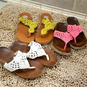 Bundle of THREE Crocheted Flip-flops | Size 8.5